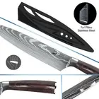red color wood 8pcs set Vegetable Meat Chopping Chef Knife Cleaver Chinese Knife