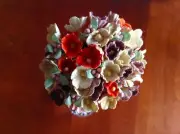 Vtg Millinery Flowers Forget Me Not Earth tone Mix for Doll + Hat Ginny ET