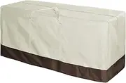 Patio Cushion Storage Bag，Waterproof Resistant Outdoor Zippered Storage Bags for Furniture Cushions ，Christmas Tree Storage Bag with Handles(Size:45.5" Lx13.78 Wx20 H,Color:Beige+Coffee)