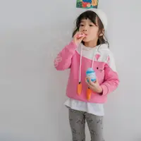 在飛比找momo購物網優惠-【OB 嚴選】親子系列紅蘿蔔造型可愛兔子燙印刷毛保暖上衣童裝