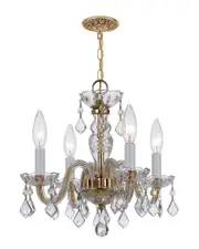Crystorama 4 Light Traditional Chandelier with Swarovski Crystals