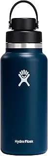 Hydro Flask 32 oz Wide Mouth with Flex Chug Cap Stainless Steel Reusable Water Bottle Indigo - Vacuum Insulated, Dishwasher Safe, BPA-Free, Non-Toxic