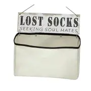 Laundry Room Wall Décor Accessories Canvas Bag Basket Lost socks Funny Wood