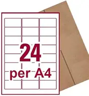 [24 Per Page] A4 Self Adhesive Address Labels Laser Inkjet Print Mailing Stickers Label 64 x 33.8mm 40 Sheets 960 Labels