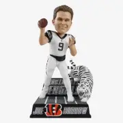 Joe Burrow Cincinnati Bengals White Tiger Bobblehead NFL Football
