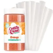 Cotton Candy Express ORANGE Floss Sugar Ready to Use 11 oz Jar + 12 Cones