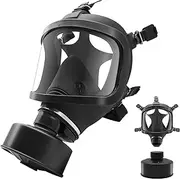 Military black Full Face Reusable Gas Mask And Chemical Survival Mask, Ski With 40Mm Activated Carbon Filter To Protect Against Gas/Dust/Organics/Asbestos,Suitable for various working environments