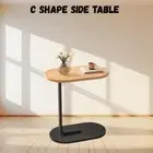 C Shaped End Table Snack Side Table Slide Under Couch Sofa Small End Table Oval