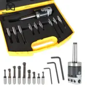 9 pcs Shank Boring Bar Sets Boring Head 2"(7/8-20) With MT2 Shank 3/8-16 1/2"