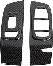 2pcs Carbon Fibre Style Window Switch Panel Bezel Car Adaptations Replacement for 2015 to 2021