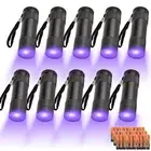 10 Pcs UV Black Light Flashlights Bulk, 9 Led 395-400nm Mini Blacklight Handh...