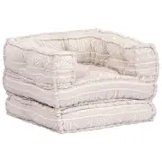 Single Modular Pouffe Beige Fabric vidaXL