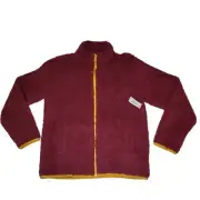 Amazon Essentials Boys Burgandy Polar Fleece Lined Sherpa Jacket Size XS New
