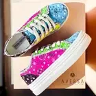 Steve Madden Bobbi 30 Multi Women's Platform Wedge Sneakers Bandanna Rainbow 9.5