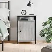 Sonoma Bedside Nightstand Table, Grey Engineered Wood, Night Stand Bedroom Furniture, Storage Drawer, Living Room Tables 40x42x60 cm