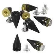 8Pcs Cone Spike Stud Rivet, 10x20mm Tree Studs and Spikes Gloss Black