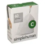 Simplehuman Bin Liner 10-12L Code C - 60 Pack, durable, extra strong plastic