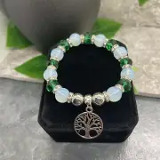 Handmade Beaded Stackable 6.5” Plus Stretch Bracelet New Tree Of Life A1710