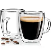Espresso Cups Set of 2, 5.5 Ounces Double Wall Glass Espresso Cups, Insulated...