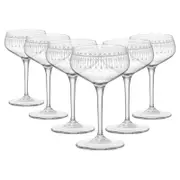 Bormioli Rocco Bartender Novecento Cocktail Glasses - 250ml Art Deco - Pack of 6
