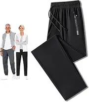 [motyeak] Coolmance Stretch Pants for Women and Men,Stretchactive - Unisex Ultra Stretch Quick Drying Pants (Black-B,4XL)