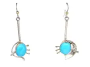 Jewelry Earrings Sleeping Beauty Turquoise Earrings 10 Gr Silver Hooks Dangle Lo