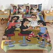 a1421 Bob\'s Burgers Duvet Cover Set, 3 Piece Bedding Set 86x70" Double Sided Printing Decorative Comforter Cover Set (1 Duvet Cover + 2 Pillow Shams)