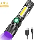 3-in-1 UV Torch, Rechargeable, 7 Modes, Black Light, Red Light, Zoomable