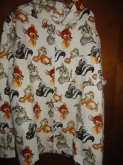 Large Men's BAMBI & Friends Flannel Button Shirt CPO Disney Parks