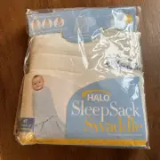 HALO New Born 0-3 Months Micro Fleece SleepSack Swaddle in Cream ~ NEW in box