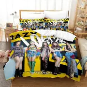 a210 Bed Sheets ed Kpop Group Bedding Set Pillowcase ITZY Duvet Cover Double Adult Kids Bedclothes Quilt Cover3-Piece Bedding Set (1 Duvet Cover + 2