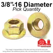 3/8"-16 Grade 8 (G) Hex Flange Top Lock Nuts Coarse Zinc Yellow (Pick Quantity)
