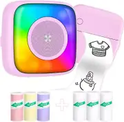 Mini Printer Sticker Printer Print Pod with 6 Rolls Sticker Paper, Seven Color L