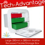 BN White Boat 7 Tray Fishing Tackle Box Storage - Recess Flush Mount - Caravan