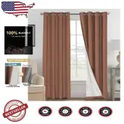 Complete Darkness & Comfort - 100% Blackout Linen Curtains, 52x96 for Bedrooms