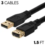 1.5 FT Blue USB Cable 3.0 A Male to A Female Extension USB Cable 1.5 FT NEW
