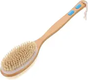 ASAKKURA Body Brush Long Handle Shower Brush for Body Scrub Exfoliating Back Brush Soft Bristles Dry Brushing Tool Bath Brush for Women Bamboo Handle