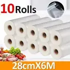 10× Vacuum Food Sealer Rolls Saver Bag Seal Storage Commercial Grade 6MX28cm
