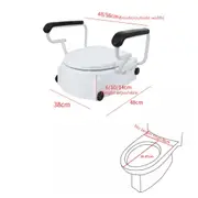 OZNALA Adjustable Raised Toilet Seat Raiser with Arm Rests Armrests and Lid Safety Aid