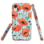 For iPhone XR Tough Protective Cover, Poppy Field