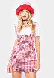 Cherished In Paris Underbust Gingham Dress