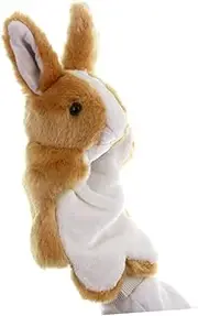 UPKOCH 1Pc Plush Rabbit Hand Puppet for Realistic Bunny Role Play Accessory Storytelling Prop Parent Interaction Brown Color Great Present