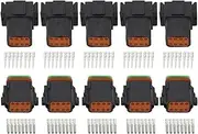Black 5 Sets 8 Pin DJ3081Y-1.6-11/21 DT Connectors DT04-8P,DT06-8S Automobile Waterproof Wire Electrical Connector Plug