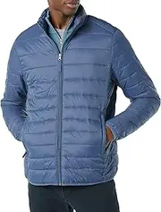 [Amazon Essentials] Men's Packable Lightweight Water-Resistant Puffer Jacket (Available in Big & Tall), Indigo, XX-Large