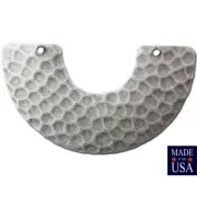 2 Hole Sterling Silver Ox Hammered U Connector Pendant 45x25mm (4) mtl458C