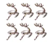 Bestier 6 Pack Elk Napkin Ring Chic Table Accessories-Silver