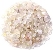 1 Lb (460 g) Off-White Agate Stones Decorative Rocks Irregular Gemstone Natural Crystal Pebbles Crushed Quartz Pieces for Jewelry Making/Handwork Craft/Home Decoration
