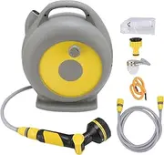 Jiawu Retractable Garden Hose Reel, Automatic Rewind Water Hose Reel with Sprayer Nozzle, Any Length Lock, Heavy Duty Pipe Reels for Watering, Car Washing