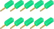 uxcell 10 Pcs 2mm Banana Plugs, 10A 7mm OD 26.5mm Length Speaker Wire Cable Plugs Connectors, Banana Jack Connector for Speaker Wire Audio Cable, Green