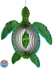 ISEO Metal Turtle Wind Spinners for Yard and Garden, Outdoor Wind Spinner, Wa